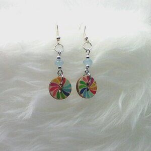 No. 1268 Pretty handmade earrings with half-inch diameter buttons